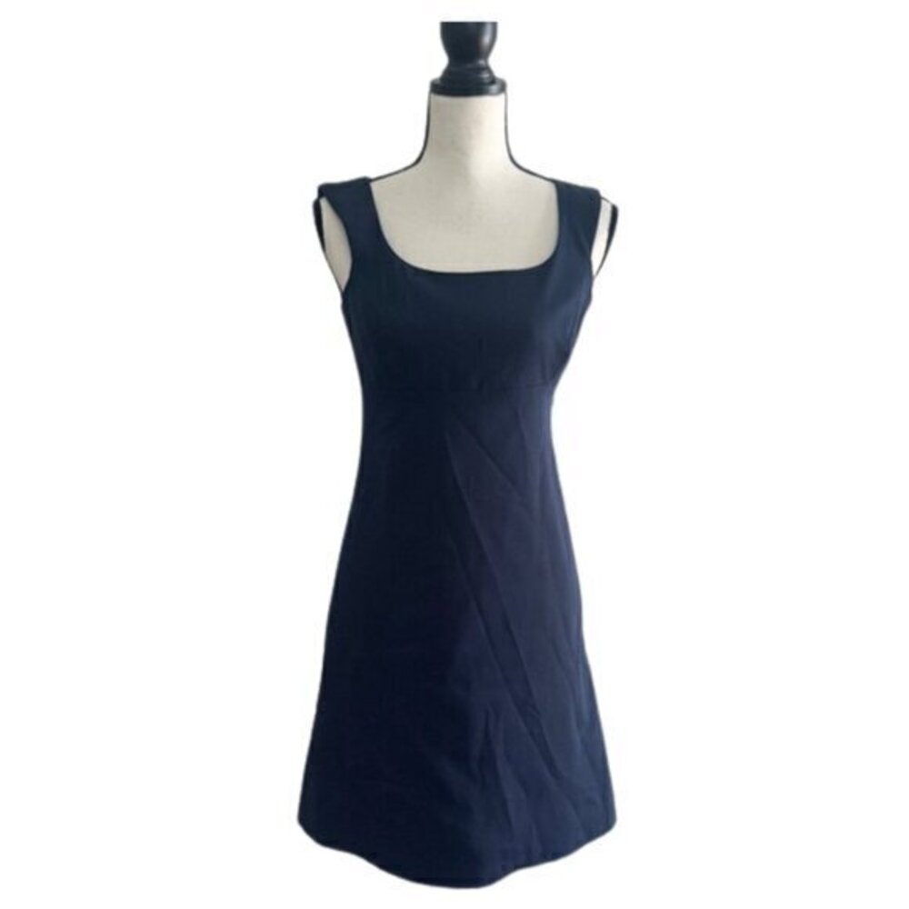 CHAIKEN Navy Blue Portrait Neck Sheath Dress Sleeveless Size 2 NWT - Picture 7 of 11